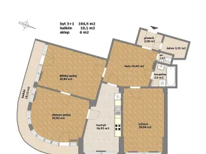 Pronájem bytu 3+1, Praha - Holešovice, Františka Křížka, 105 m2