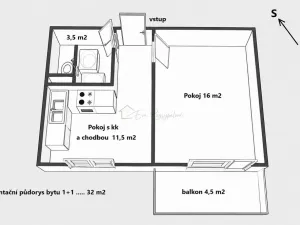 Pronájem bytu 1+1, Kroměříž, Rumunská, 32 m2