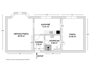 Prodej bytu 2+1, Ostrava - Přívoz, Žofie Podlipské, 73 m2
