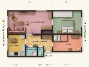 Prodej bytu 3+1, Člunek - Lomy, 63 m2