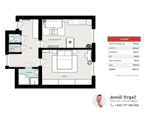 Pronájem bytu 2+kk, Praha - Vinohrady, Na Folimance, 56 m2