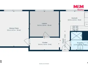 Prodej bytu 2+1, Adamov, Sadová, 44 m2