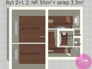 Pronájem bytu 2+1, Olomouc, Ladova, 58 m2