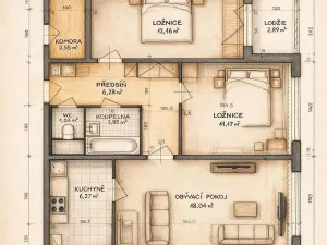 Prodej bytu 3+1, Praha - Modřany, Vazovova, 62 m2
