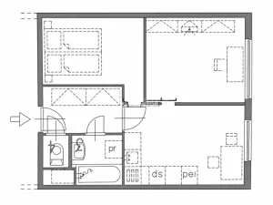 Pronájem bytu 2+1, Praha - Letňany, Bohumínská, 40 m2