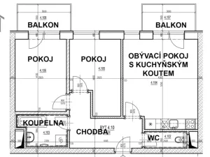 Pronájem bytu 3+kk, Brno - Žebětín, Hlinecká, 62 m2