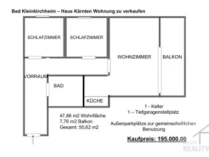 Prodej bytu 3+kk, Bad Kleinkirchheim, Rakousko, Dorfstraße, 48 m2
