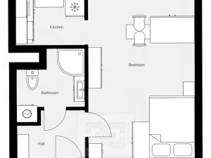 Pronájem bytu 1+kk, Praha - Modřany, Angelovova, 31 m2