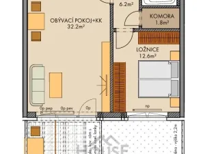 Prodej bytu 2+1, Praha - Ruzyně, Stočesova, 60 m2