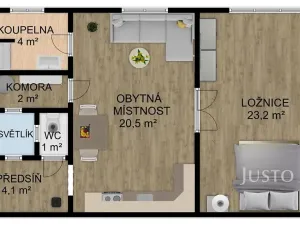 Pronájem bytu 2+kk, Písek, Kollárova, 59 m2