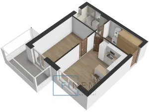 Pronájem bytu 2+kk, Kralupy nad Vltavou - Minice, Souběžná, 40 m2