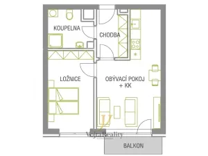 Pronájem bytu 2+kk, Olomouc, Třída Jiřího Pelikána, 44 m2