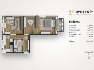 Prodej bytu 2+1, Ústí nad Labem, Kosmonautů, 56 m2