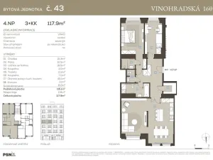 Prodej bytu 3+kk, Praha, Vinohradská, 107 m2