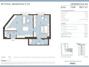 Prodej bytu 2+kk, Praha, Jeseniova, 61 m2
