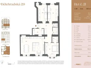 Prodej bytu 4+kk, Praha, Bělehradská, 125 m2
