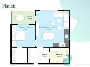 Pronájem bytu 2+kk, České Budějovice - České Budějovice 6, Jeronýmova, 55 m2
