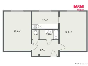 Prodej bytu 2+1, Citice, 52 m2