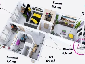 Pronájem bytu 2+1, Třebíč - Nové Dvory, Gen. Svobody, 56 m2