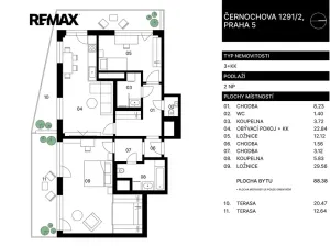 Prodej bytu 3+kk, Praha - Košíře, Černochova, 89 m2