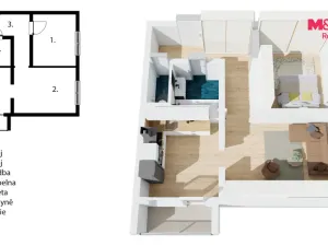 Prodej bytu 2+1, Havířov - Podlesí, Kosmonautů, 42 m2