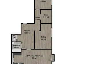 Prodej bytu 3+kk, Hradec Králové, Meruňková, 86 m2