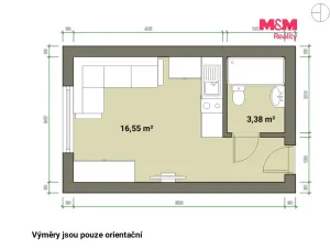 Prodej bytu 1+kk, Tachov, Bělojarská, 22 m2