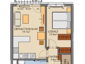 Pronájem bytu 2+kk, Praha - Vysočany, Pod Harfou, 49 m2