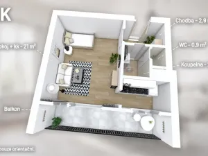 Prodej bytu 1+1, Praha - Troja, Písečná, 33 m2