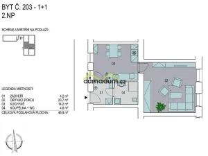 Pronájem bytu 1+1, Praha, Chlumova, 47 m2