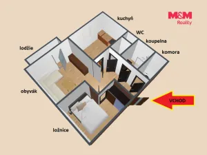 Pronájem bytu 1+1, Dobruška, Domašínská, 40 m2