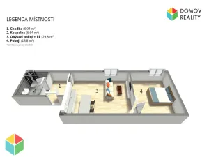 Prodej bytu 2+kk, Chyňava, Obecní, 64 m2