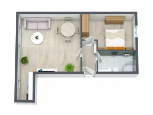 Pronájem bytu 2+kk, Ostrava - Moravská Ostrava, Jílová, 44 m2
