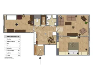 Pronájem bytu 3+1, Praha - Žižkov, Hartigova, 75 m2