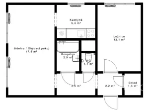 Prodej bytu 2+1, Praha - Kobylisy, Šimůnkova, 46 m2