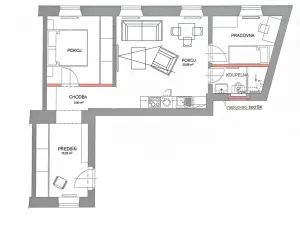Prodej bytu 3+kk, Praha - Smíchov, Holečkova, 60 m2