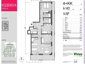 Prodej bytu 4+kk, Praha - Vysočany, Smržových, 100 m2