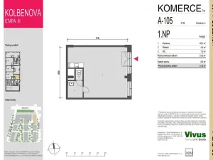 Prodej obchodního prostoru, Praha - Vysočany, Smržových, 52 m2