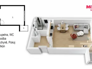 Prodej bytu 1+kk, Praha - Vršovice, V olšinách, 30 m2