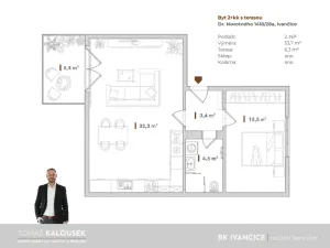 Prodej bytu 2+kk, Ivančice, Dr. Novotného, 53 m2