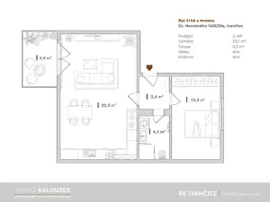 Prodej bytu 2+kk, Ivančice, Dr. Novotného, 53 m2