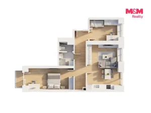 Prodej bytu 3+kk, Milovice - Mladá, Višňová, 65 m2
