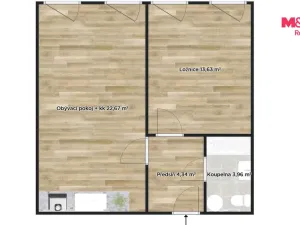 Pronájem bytu 2+kk, Čelákovice, Sokolovská, 45 m2