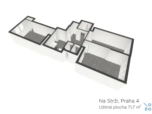 Pronájem bytu 3+kk, Praha - Krč, Na strži, 72 m2