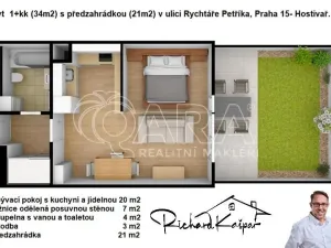 Pronájem bytu 1+kk, Praha - Hostivař, Rychtáře Petříka, 34 m2