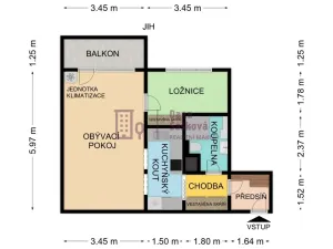 Pronájem bytu 2+kk, Jindřichův Hradec - Jindřichův Hradec III, sídliště Vajgar, 47 m2