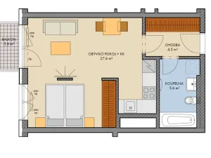 Prodej bytu 1+kk, Kralupy nad Vltavou, Purkyňovo nám., 38 m2