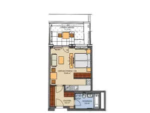 Prodej bytu 1+kk, Praha - Chodov, Bartůňkova, 38 m2
