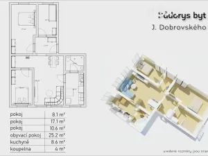 Prodej bytu 4+1, České Budějovice, J. Dobrovského, 73 m2