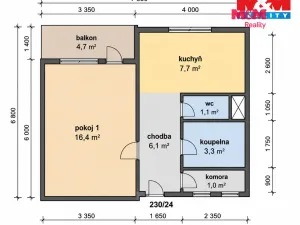Pronájem bytu 1+1, Radvanice, 36 m2